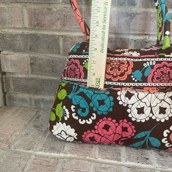 Vera Bradley Brown and Pink Floral Shoulder Bag - Picture 10 of 11